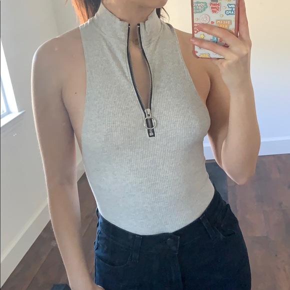 Out from Under Tank Zip Up Bodysuit - Picture 2 of 5